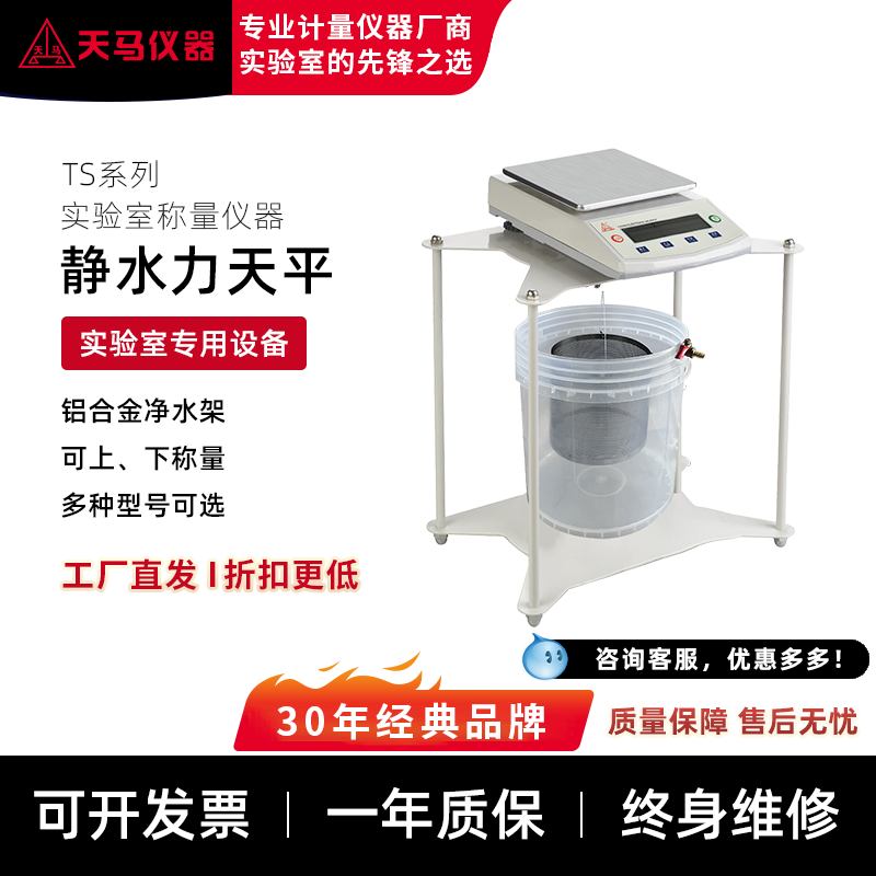 天马静水力学天平TS20002 百分之一精度 量程2kg 上下称量