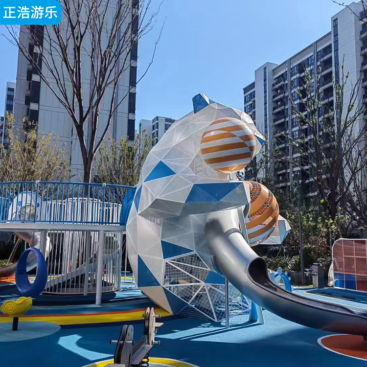 大型不锈钢滑梯厂家 户外无动力非标游乐场设备 小区公园儿童乐园