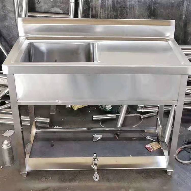 商用不锈钢厨具饭店后厨脚踏式洗菜盆五层货架工作台