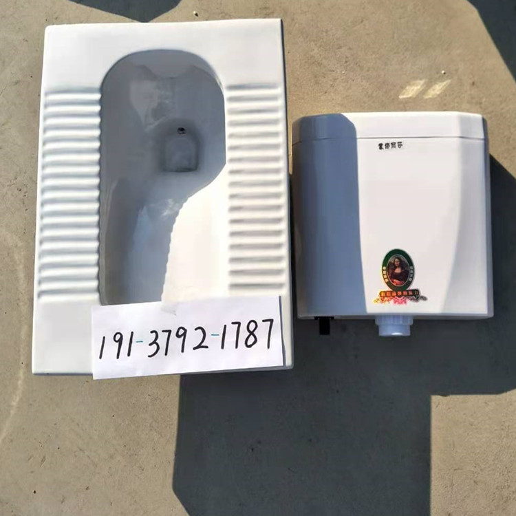 家用陶瓷一体蹲便器水箱套装厕所便盆防臭蹲坑洁具