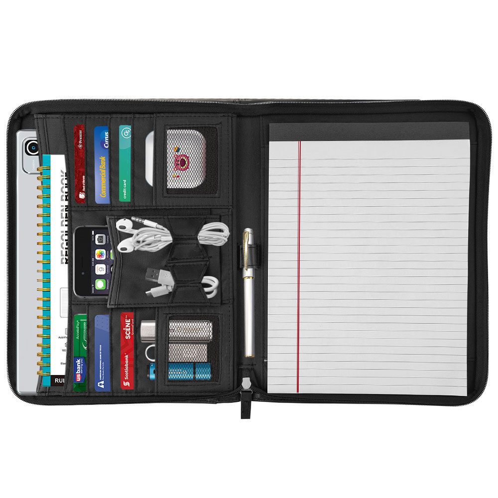 跨境现货拉链文件夹公文包会议记录夹办公室用品 Zipper file bag