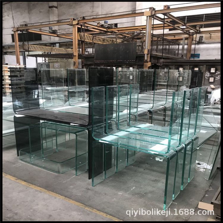 琪艺 12MM弧形白玻热弯玻璃 超白钢化玻璃加工