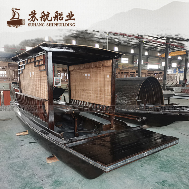 摇橹船厂家 景区观光游船 公园手划船 苏航牌仿古木船