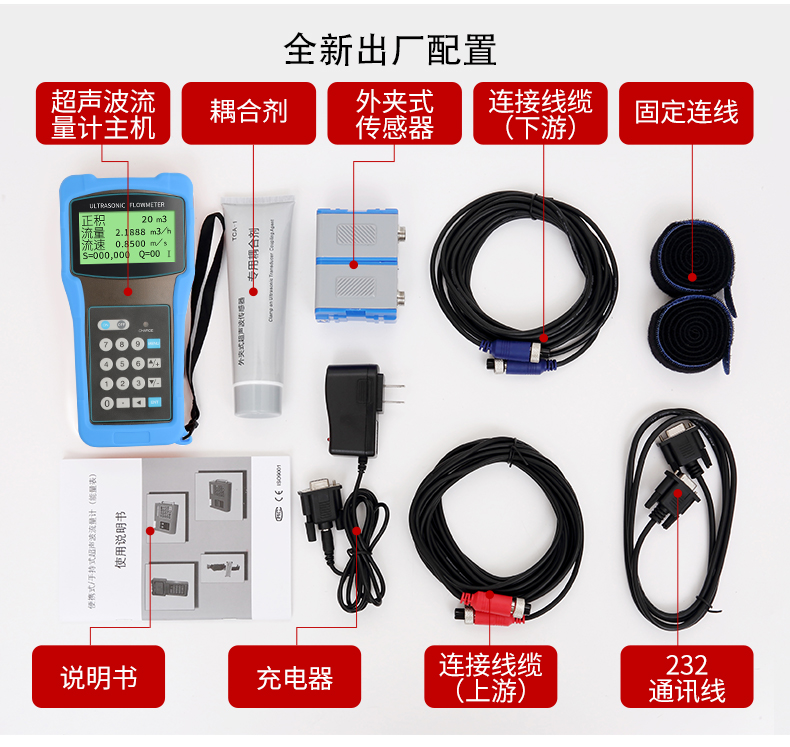 捆绑式超声波流量计选型 对夹式流量传感器dn500超声波采集厂家