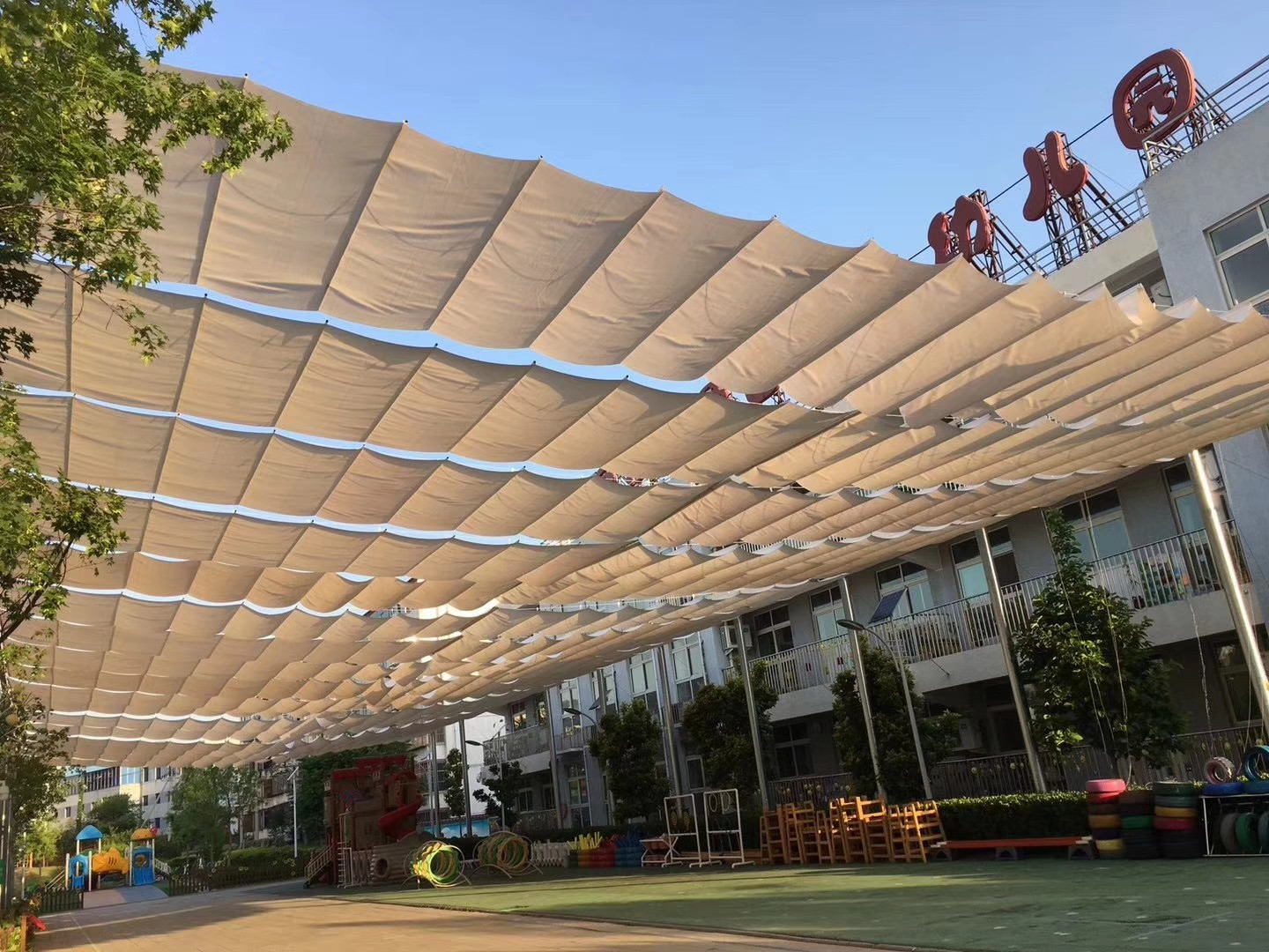 创名遮阳 折叠式天棚帘 会议室画院养老院保护家具地板调光防晒