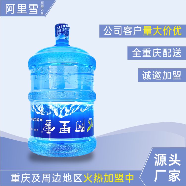 阿里雪至善之泉 重庆南岸批发桶装水厂家批发 一桶起送 可提