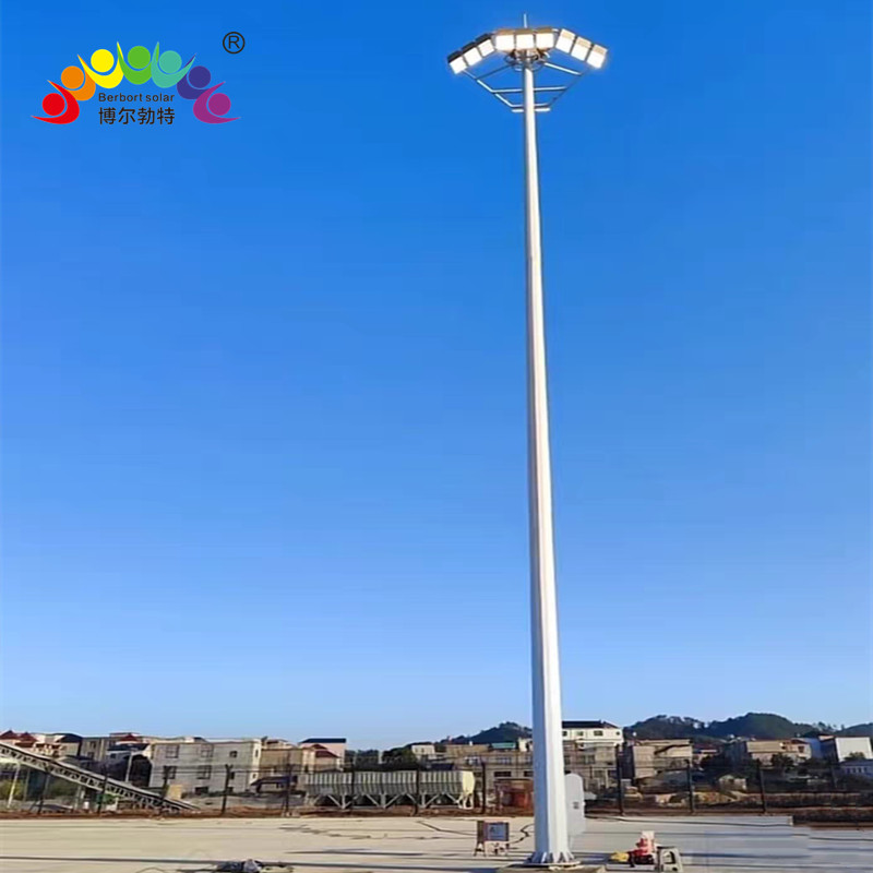 整体热镀锌路灯杆 LED投光灯中杆灯 高杆灯博尔勃特