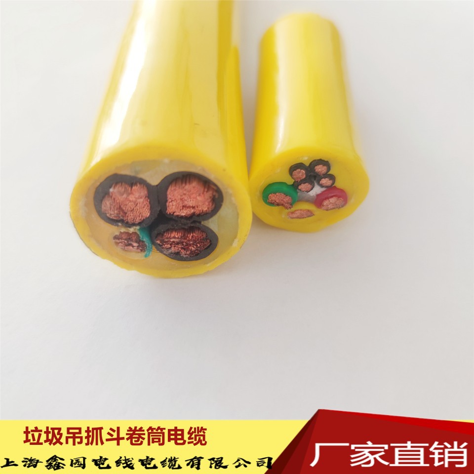 垃圾吊、TPU抓斗电缆、行车拖链抗拉耐磨双层护套电缆