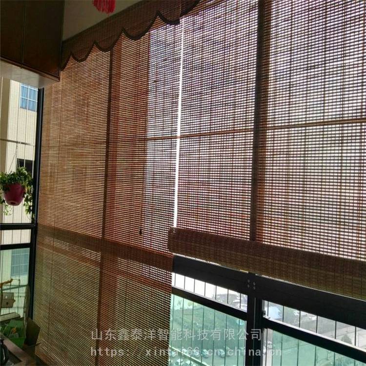 竹帘窗帘 遮光 遮阳隔断办公室屏风帘 中式竹帘子