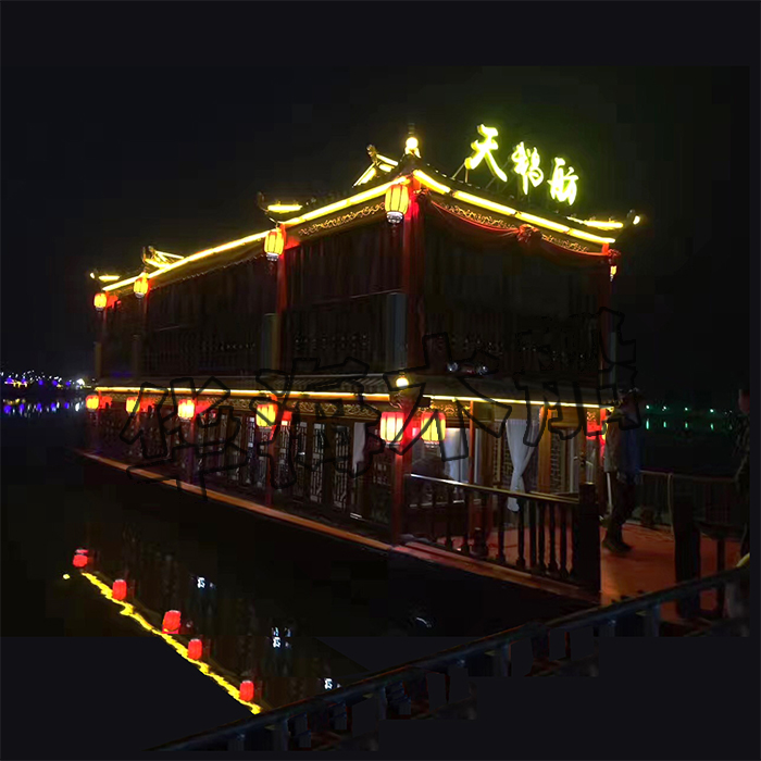 双层画舫船 大型景区观光船 水上餐饮接待游船 定制各种规格船屋
