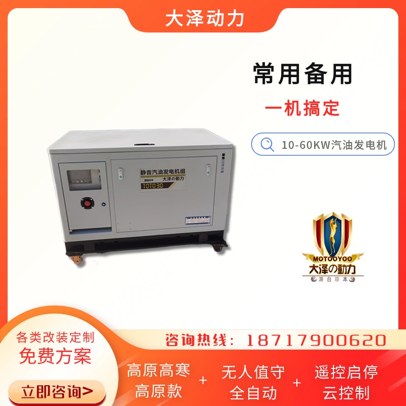 高原10千瓦KW汽油发电机 TOTO10-Z 低噪音 全自动 220V380V