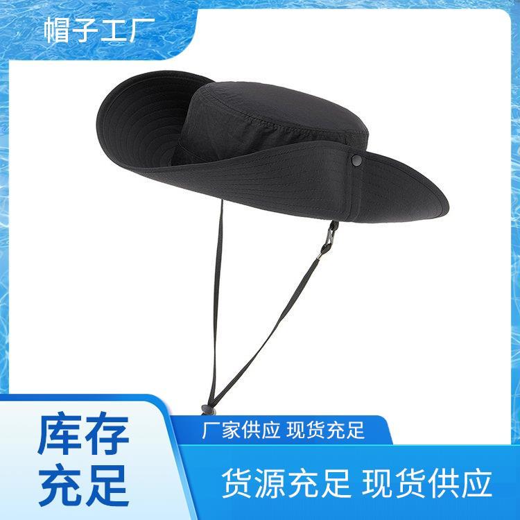 黑色渔夫帽 批发定做 网帽 骑行帽 印字刺绣免费设计