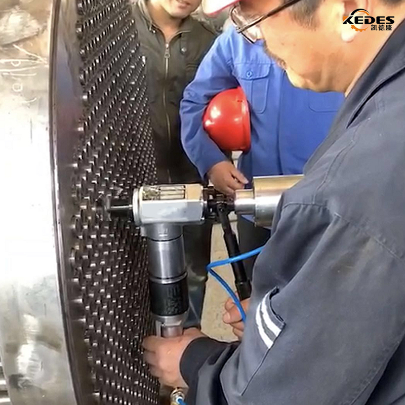 凯德盛管道端面加工机 手持气动管子平口机换热器管板坡口机