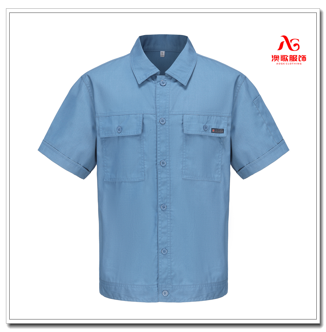 AG8608劳保服定做 十九年老厂上 海工作服定制 短袖长袖防静电夹克