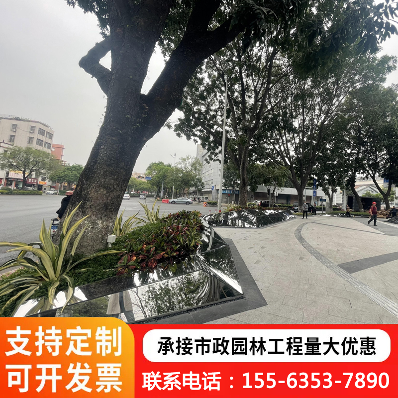 不锈钢板种植池 源头工厂 写字楼装饰花坛 上门安装