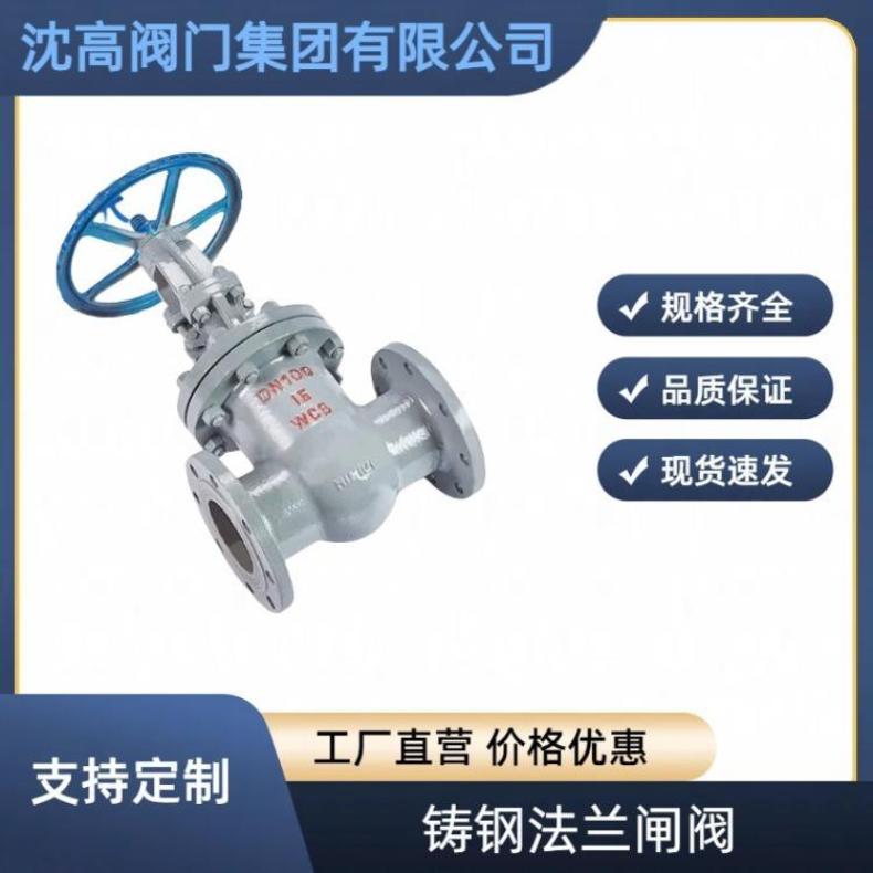 沈高阀门铸钢法兰闸阀Z41H-16C/25碳钢高温蒸汽阀门明杆国标
