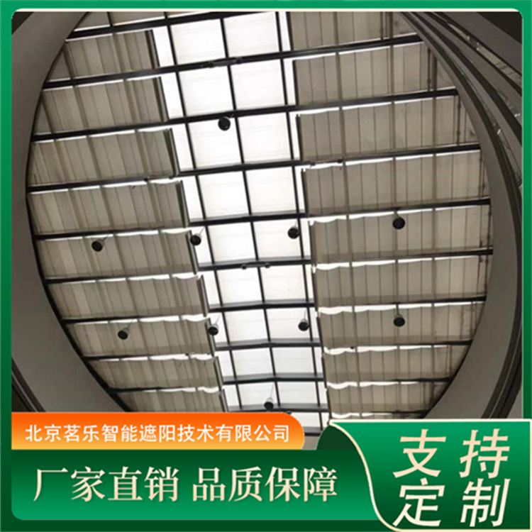 学校体育馆折叠卷轴电动天棚 抗老化 隔热降温遮阳帘 茗乐遮光棚