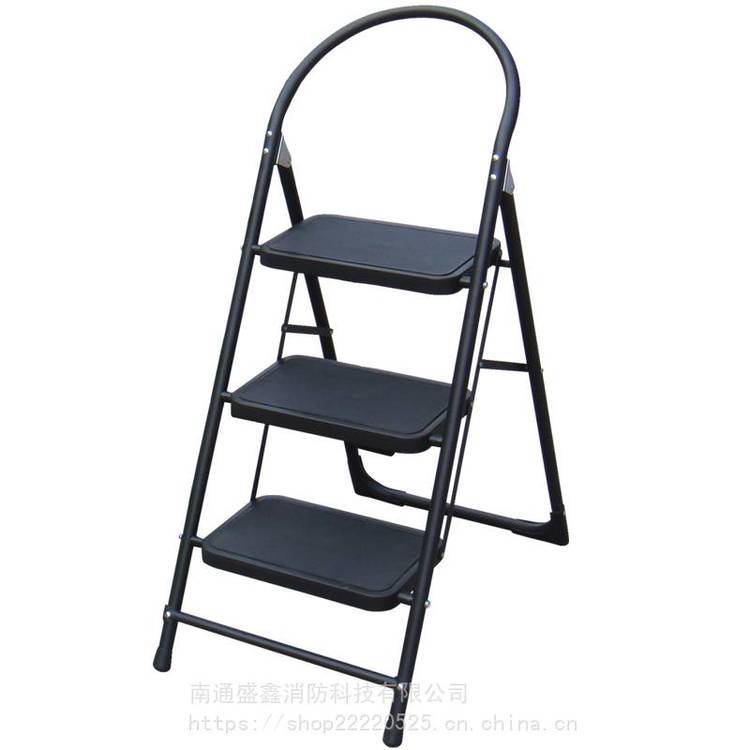 LFD168TC1座椅式宽踏板金锚铁梯 铁质梯子 全铁家用梯具