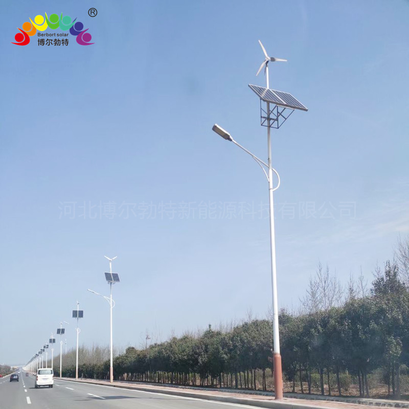 博尔勃特太阳能路灯市政道路照明LED风光互补路灯杆厂家批发