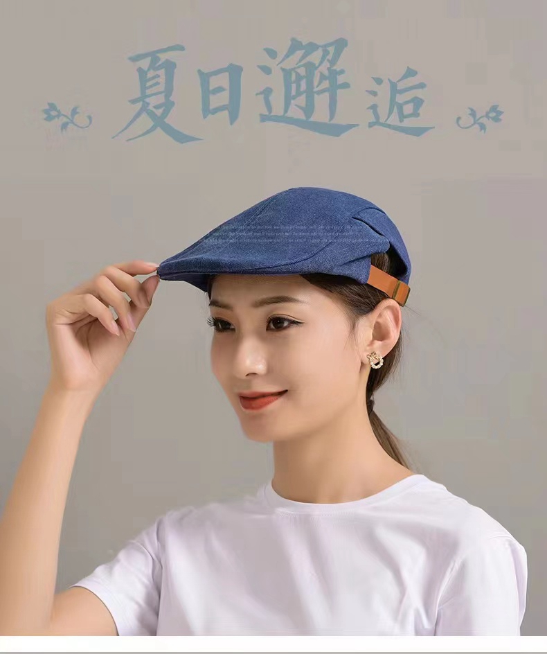 AG1265贝雷帽帆布时尚员工帽子 团体定制 连锁店店员帽