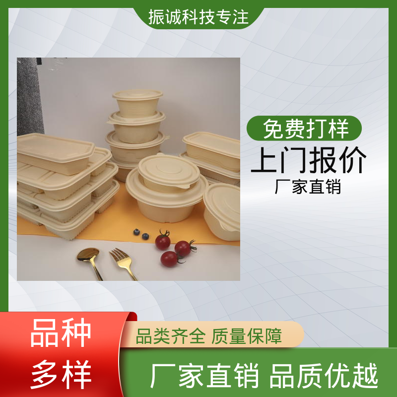 可冷藏 带盖 外卖打包盒 一荤两素套餐碗 振诚科技
