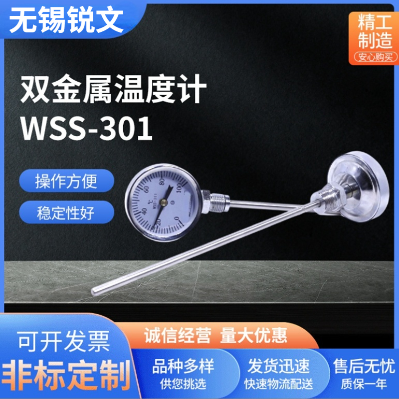 锐文 铁镀锌工业型 双金属温度计 水温表 电接点 耐震型
