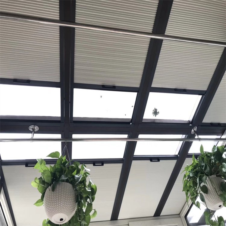 电动蜂巢帘 阳光房顶部遮阳卷帘 隔热降噪 柔软不易粘灰尘 易清理