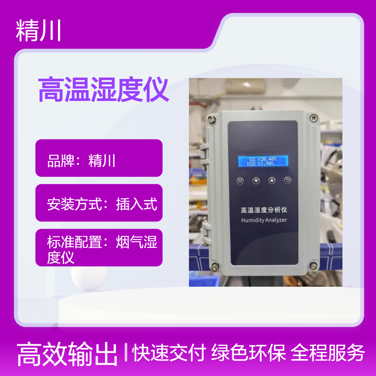 精川VOCS环保高温湿度仪 插入式安装 抗污抗油