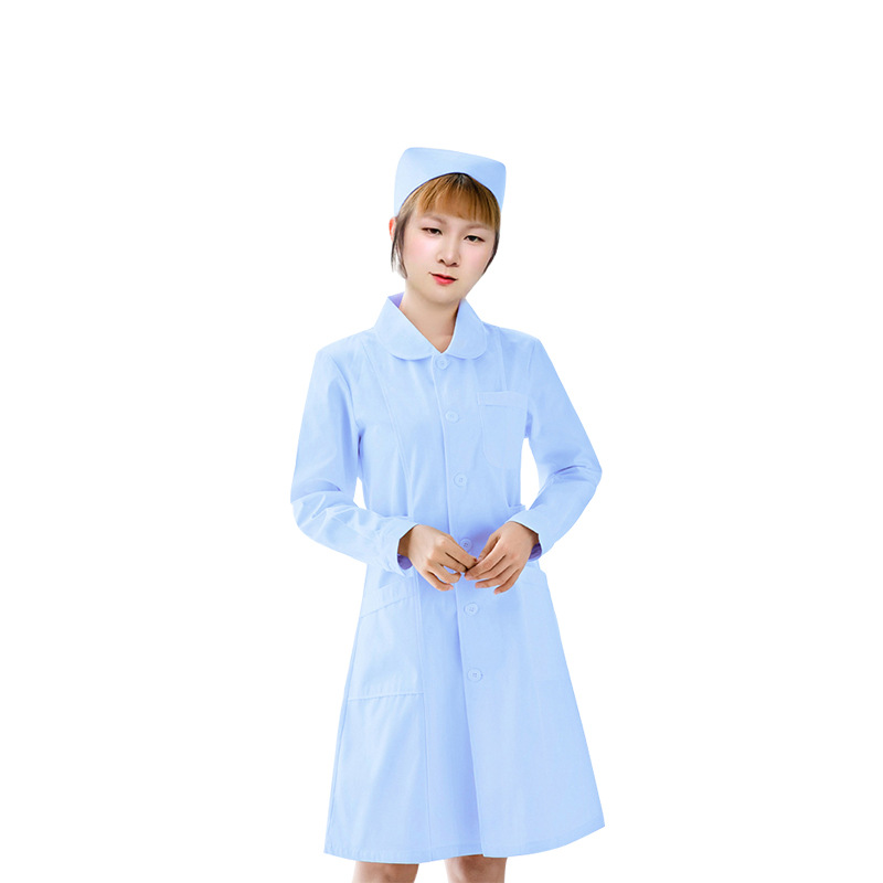 博尔雅护士短袖长袖医院美容院套装工作服大褂娃娃领护士服
