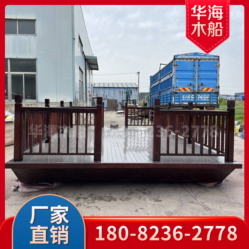 厂家直供水上汉服表演舞台船 电动观光花船渡船 影视道具装饰木船
