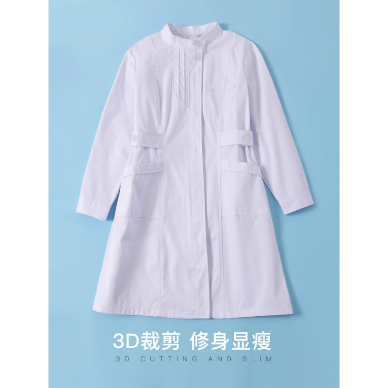 博尔雅新款定制护士服白大褂长袖套装女秋季实验室实验服分体套装