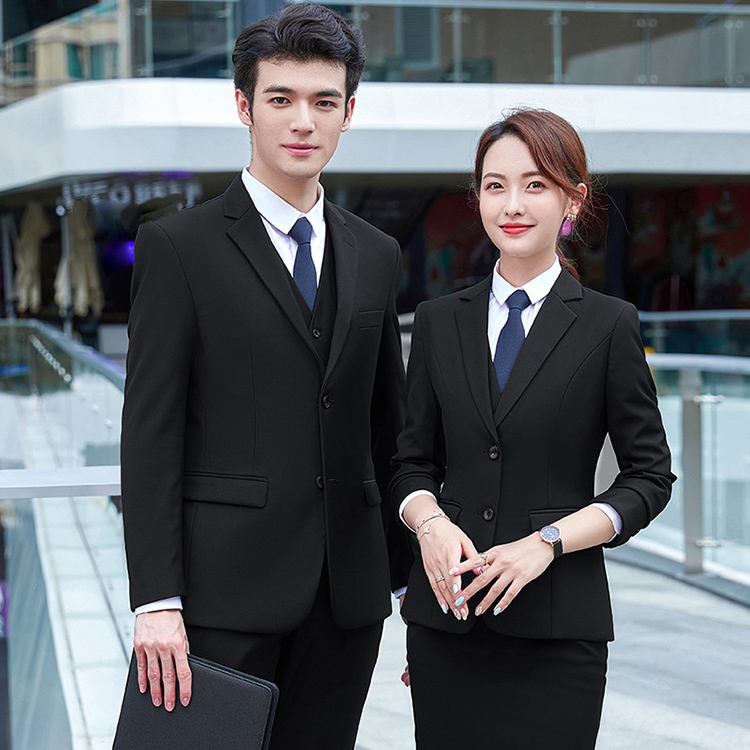 男女同款公务员职业西装套装 酒店销售经理商务正装工作服定制