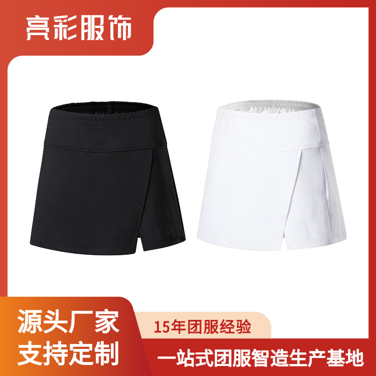 女款黑白色羽毛球裙带短裤弹力修身排汗服装厂加工生产