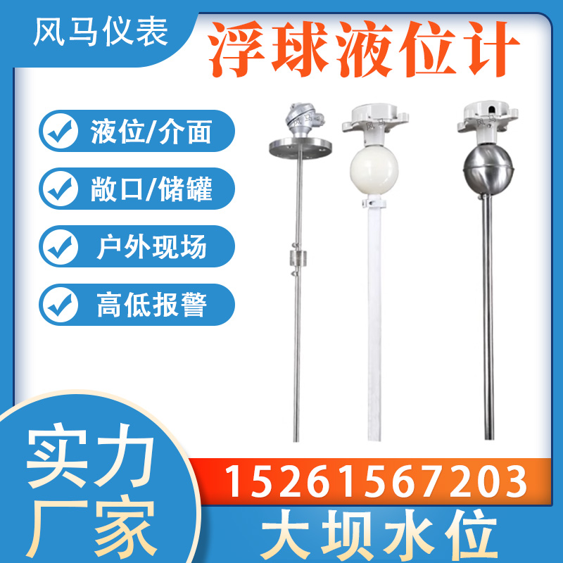 浮球液位变送器 插入式液位计 干簧管传感器 磁浮子耐腐蚀 4-20MA
