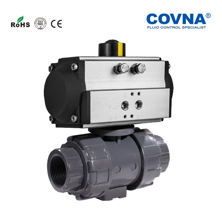 科威纳COVNA HK57气动二通/三通PVC螺纹、法兰、快插球阀