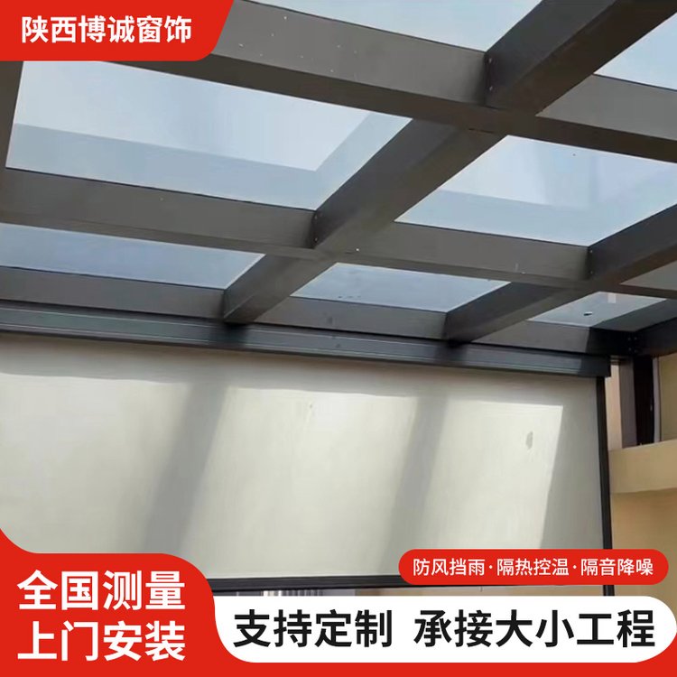 供应 电动防风卷帘 户外遮阳棚 遮雨棚 开孔透气 遮光避雨
