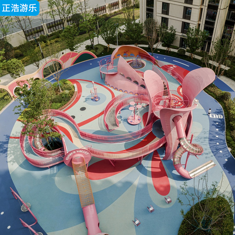 廊桥造型组合不锈钢滑梯 大型户外儿童游乐设备 非标组合设施