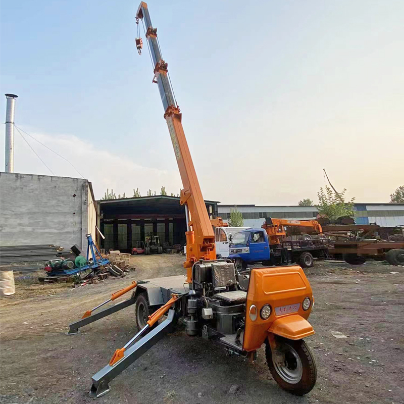 吊机三轮随车吊车农用自制小型起重机工地移树 贵盛