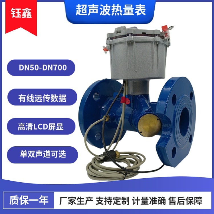 大口径有线远传超声波热量表 球墨铸铁供热计量表 预付费热能表