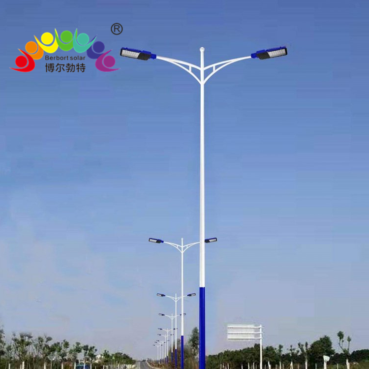 博尔勃特市电路灯市政户外道路照明双臂LED路灯杆厂家批发