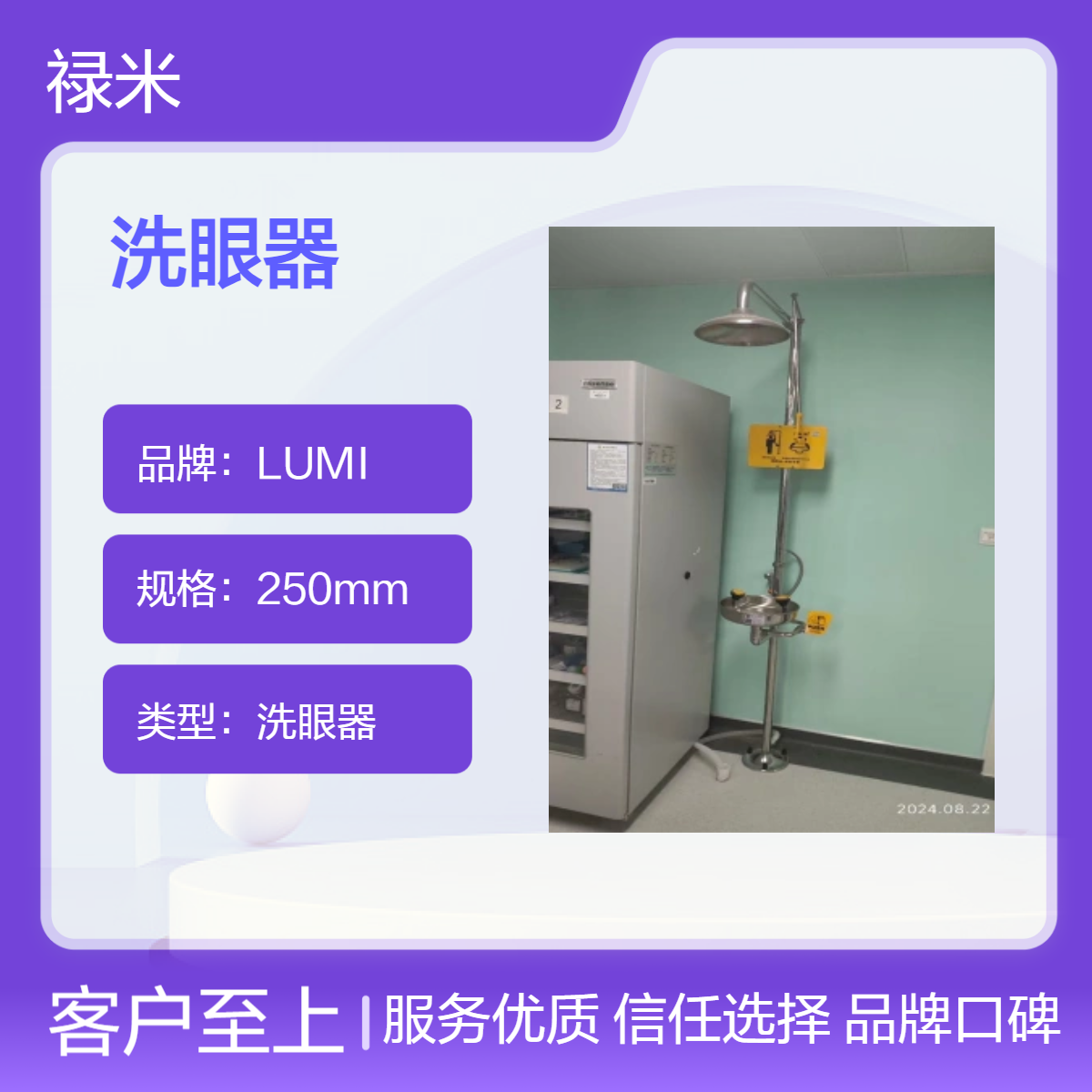 LUMI 加厚316不锈钢复合式立式紧急冲淋洗眼器安全防护