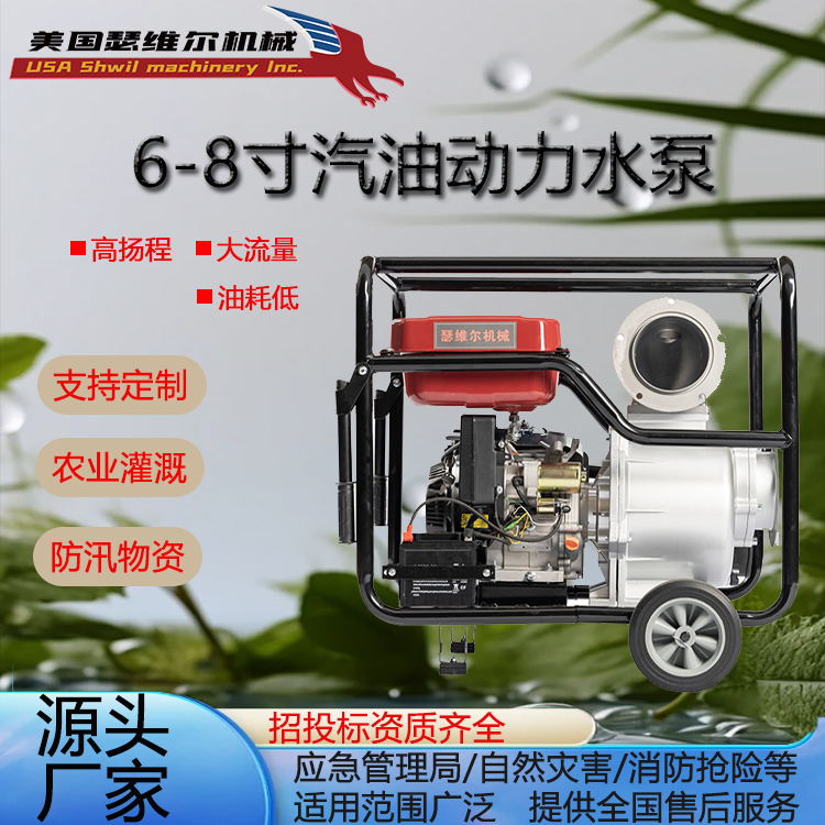 美国瑟维尔 6寸汽油水泵 体积小 重量轻 便携 招投标