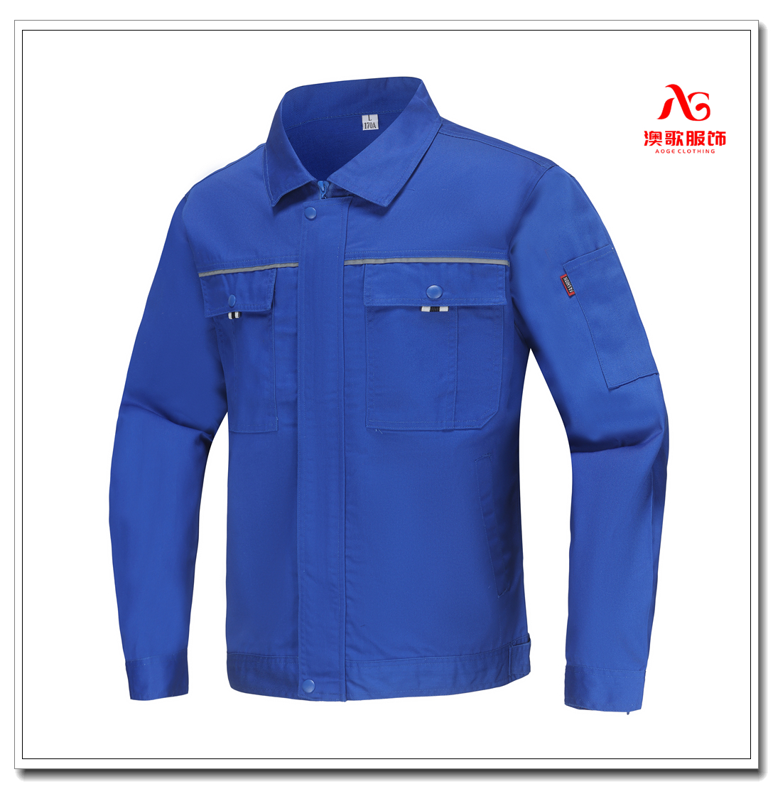Ag1593 反光条工作服 物业工程服装 电子厂厂服 工装厂家 含logo免邮费