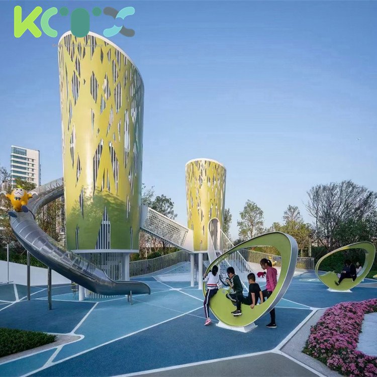 户外非标不锈钢滑梯 公园景观造型组合滑滑梯 考拉童心