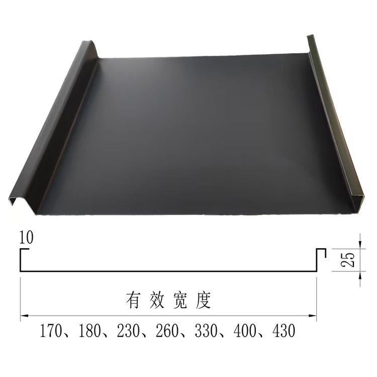 源头厂家铝镁锰板防火板直立锁边金属屋面系统防锈防腐可定制