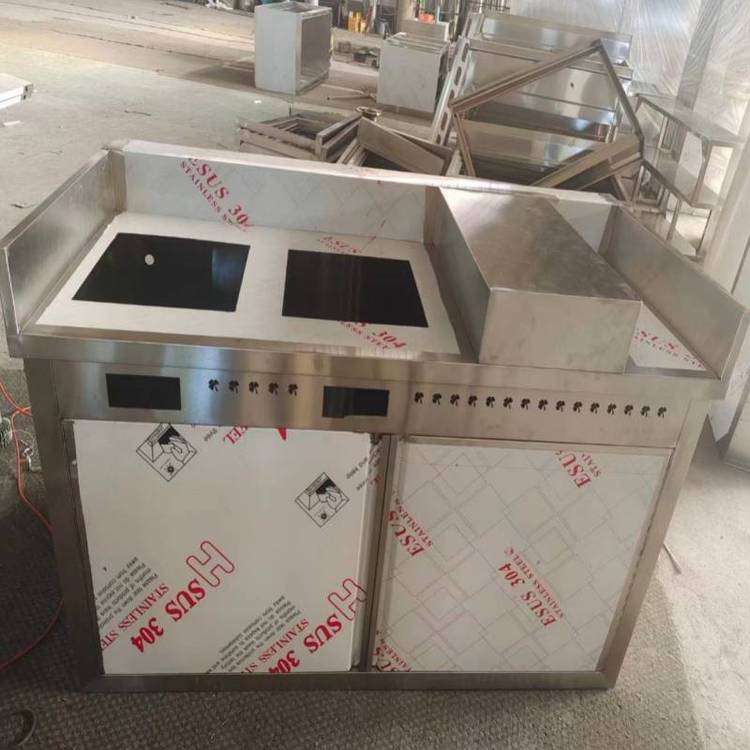 不锈钢商用水槽带支架厨房操作台带洗菜盆煤气炉灶架子