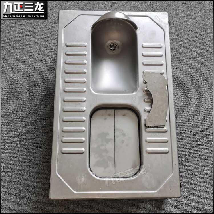 不锈钢旱厕蹲便器脚踏开盖防臭蹲坑水旱两用大便池白钢洁具