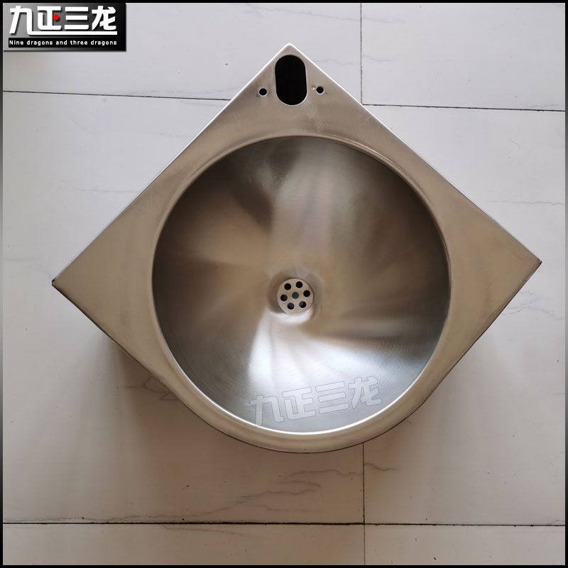 生产304不锈钢洗手盆 监区用白钢挂墙式洗脸盆方形面盆