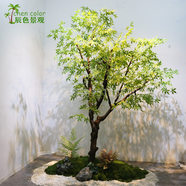 辰色景观供应仿真绿枫树 款式多样支持定制 人造枫树叶子优质选材