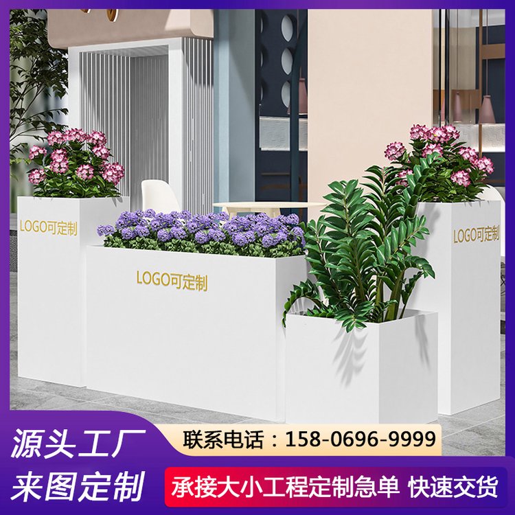 四季园林花箱 市政街道广场绿植花坛 简约艺术花钵